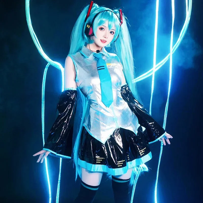 NEW 2025 Hatsune Miku Anime Cosplay Costume Snow Costume JK Sailor Dress High School Uniform Halloween Full Set for Women Girls