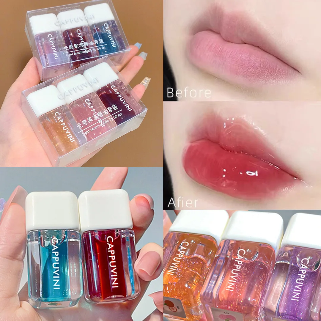 Juego de maquillaje para los labios, brillo de labios, resistente al agua, tinte transparente, bálsamo labial hidratante, cosmético