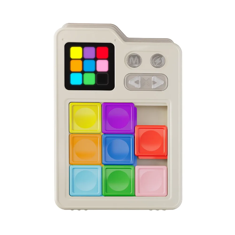 Giocattolo educativo rompicapo Klotski tascabile per alleviare lo stress per bambini, tabellone da gioco a induzione e giocattoli da gioco con blocchi di scorrimento elettronici