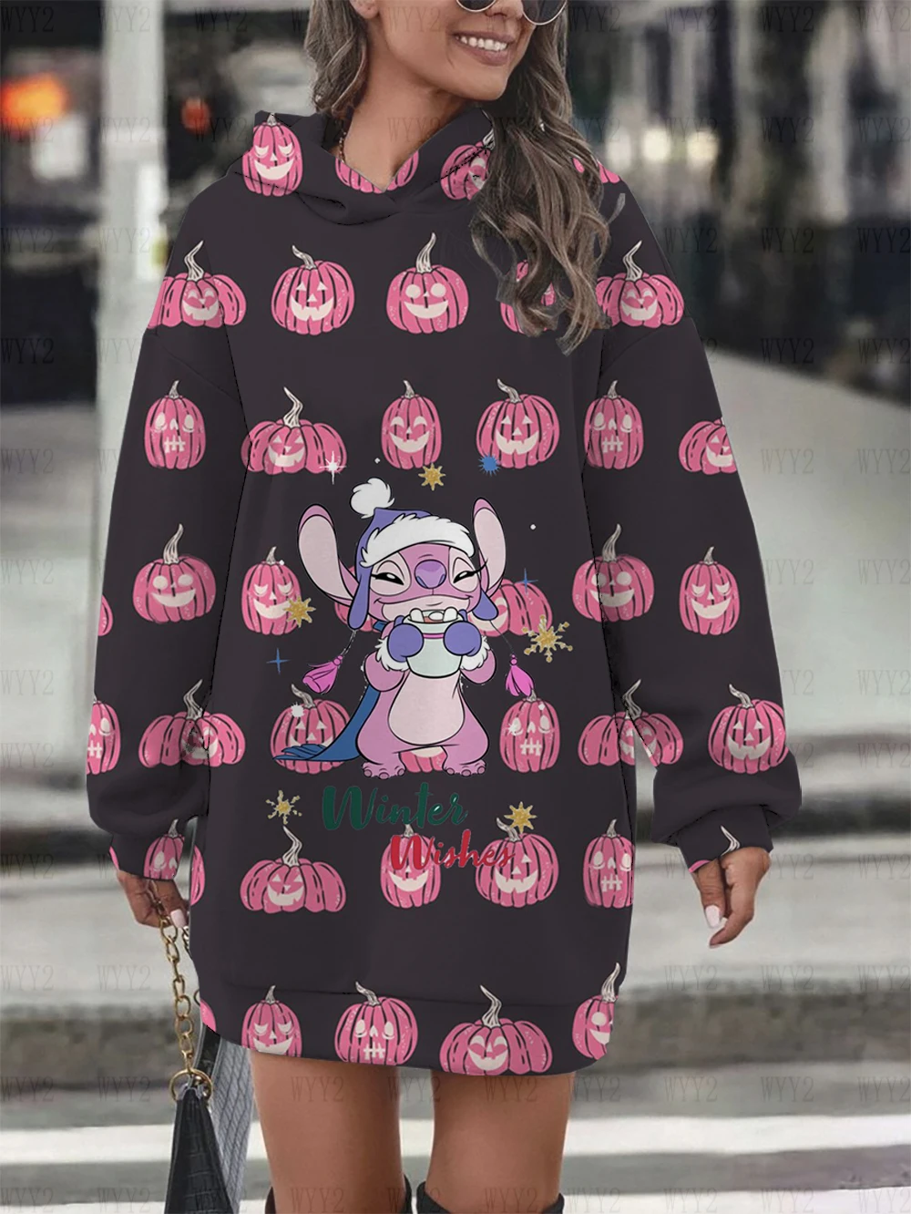 Disney Series Halloween Printed Hoodie Retro Harajuku Women\'s Autumn Hoodie Sweater Skirt Kawaii Cute Casual Aesthetic Top