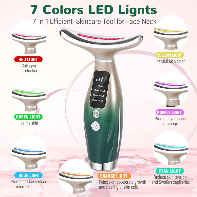 CMH EMS Microcurrent Chin Lifting Face Neck Beauty Device LED Photon Firming Rejuvenation Anti Wrinkle Skin Care Facial Massager