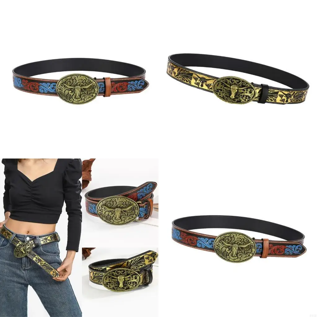 

B95F Trendy Waist Chain Unique Chain PU Belt for Women Proms Stage and Club Party Casual Wear Elaborate Jewelry