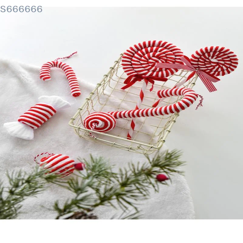 

Canes Candies Christmas Trees Decorative Pendants INS Ornam Christmas Ornaments Red And White Velvet Decorations Christmas Balls