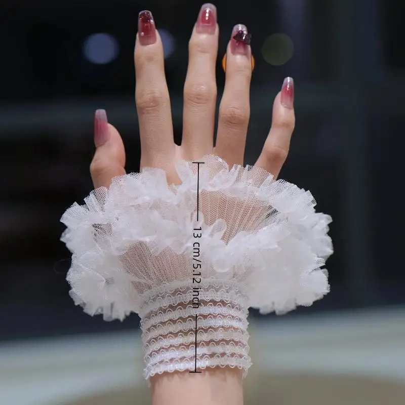 

Manicure Sleeve For Nail Art Lace Fake Pleated Cuff Manicure Photography Props Fake Sleeves Nails Accessories Supplies Charm
