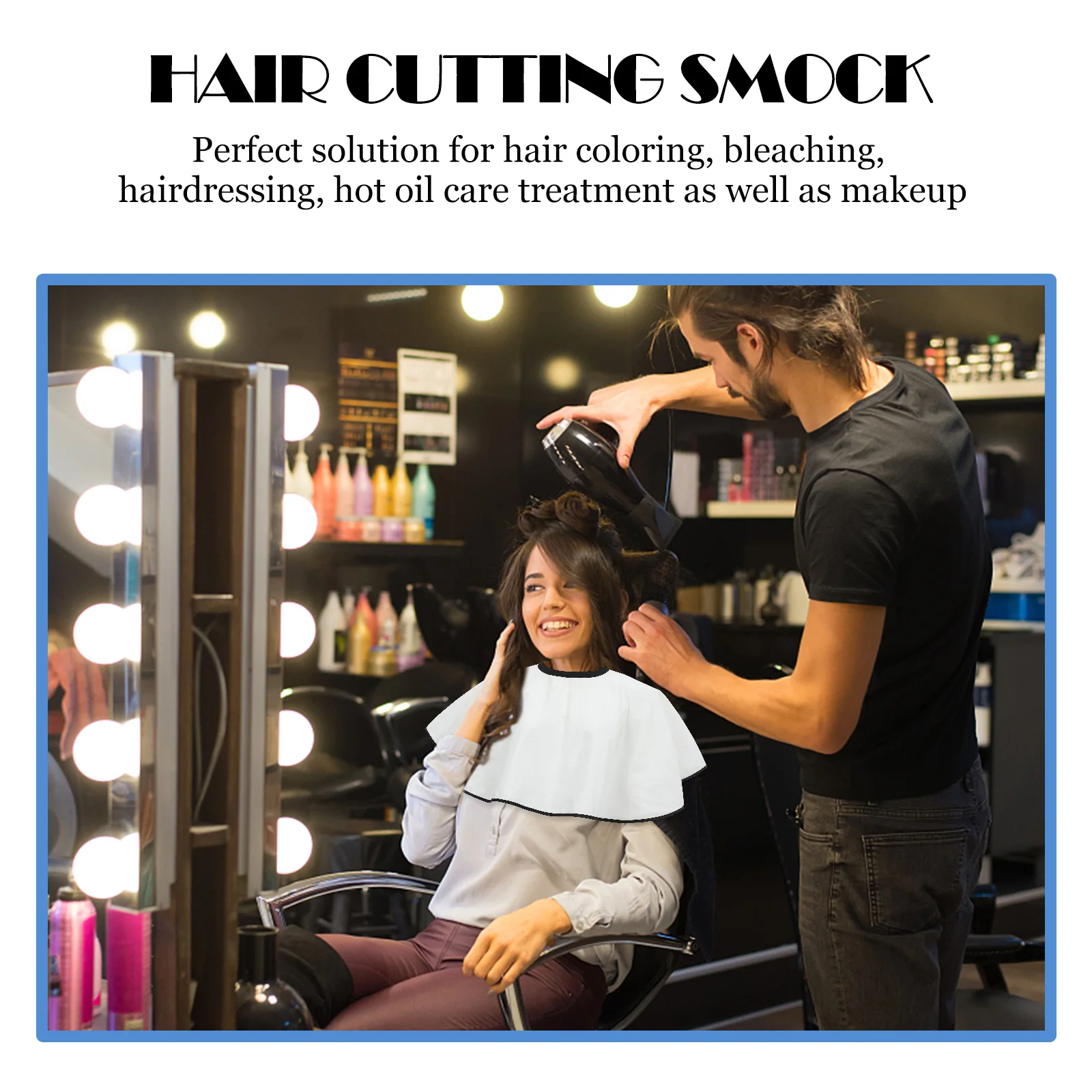 

Hairdressing Shawl Salon Cape Hair Cutting Smock Durable Short Hair Cutting Smock Makeup Barber Salon Short Cape Apron