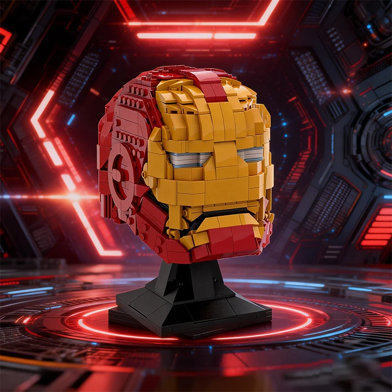 747 Elementów Słynny Kask Postaci z Filmu MOC Konfigurowalny Modułowy Zestaw Klocków Popularny Model Prosty DIY Zabawka Prezent dla Chłopców na Festiwal