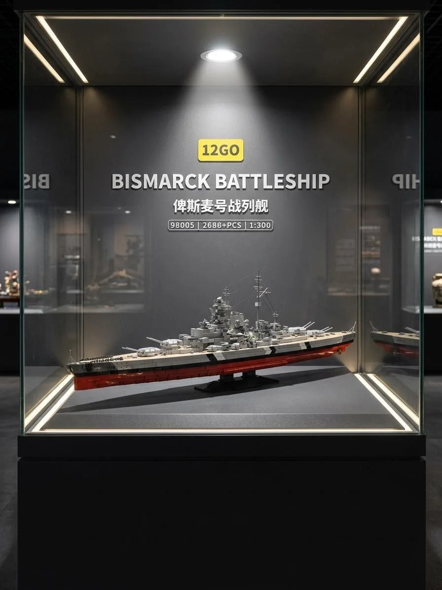 

Набор строительных блоков 12GO WWII German Battleship, 2686 деталей, масштаб 1:300, модель военного корабля, коллекционный конструктор для взрослых.
