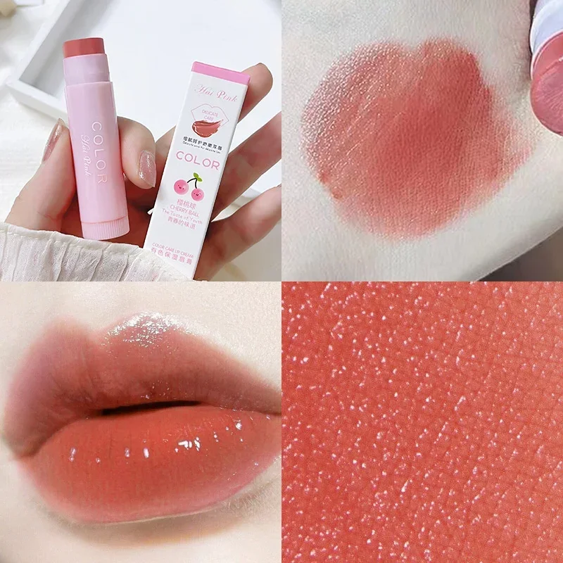 4.5g Tinted Lip Balm Moisturizing Lipstick Waterproof Beauty And Health 8.9 * 12.9cm Anti-dry Lip Balm Anti-cracking Lip Makeup