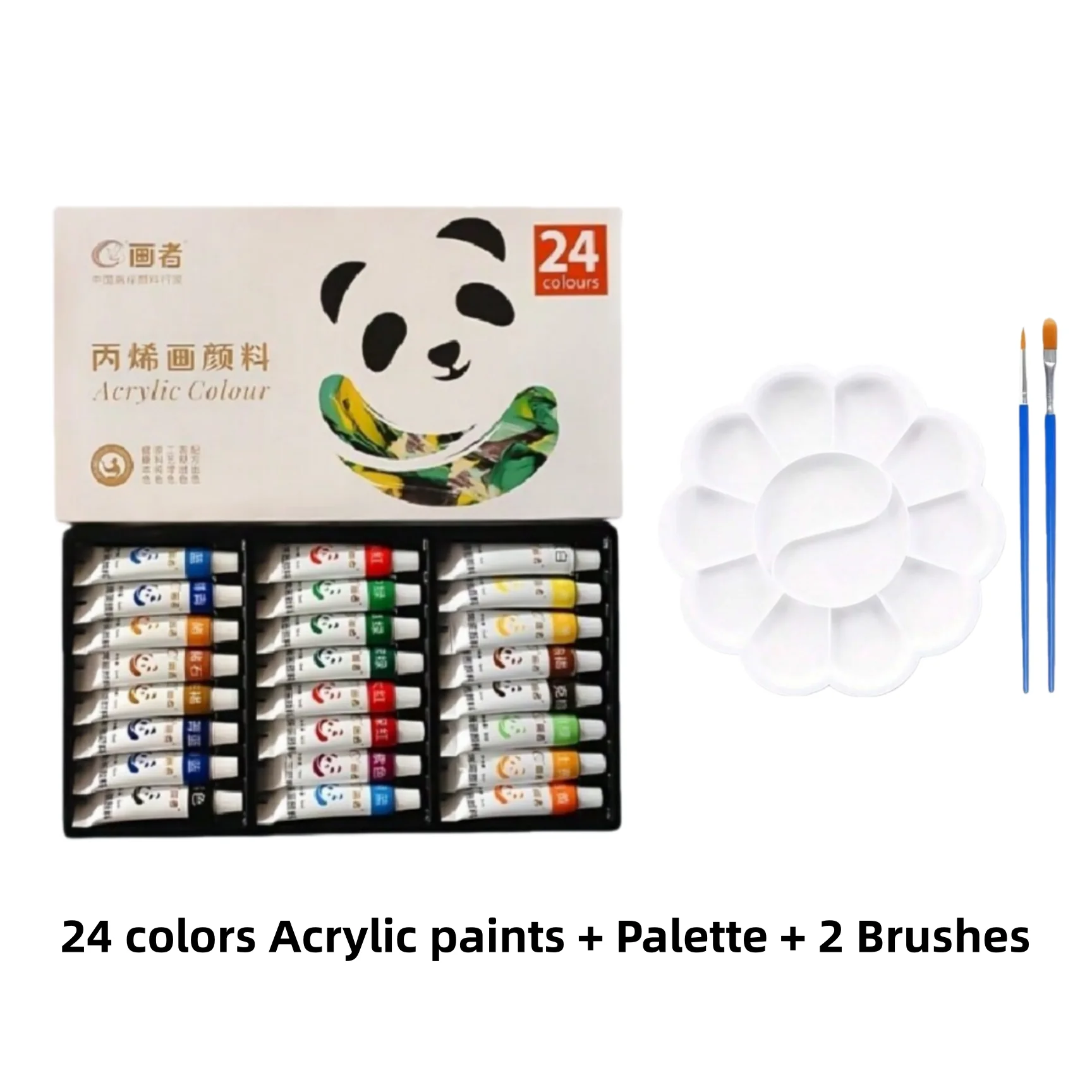 

Набор акриловых красок 12/18/24 цветов, флаконы по 5 мл/0,17 унции, в комплекте 2 кисти, 1 палитра, очень подходит для художников, студентов.