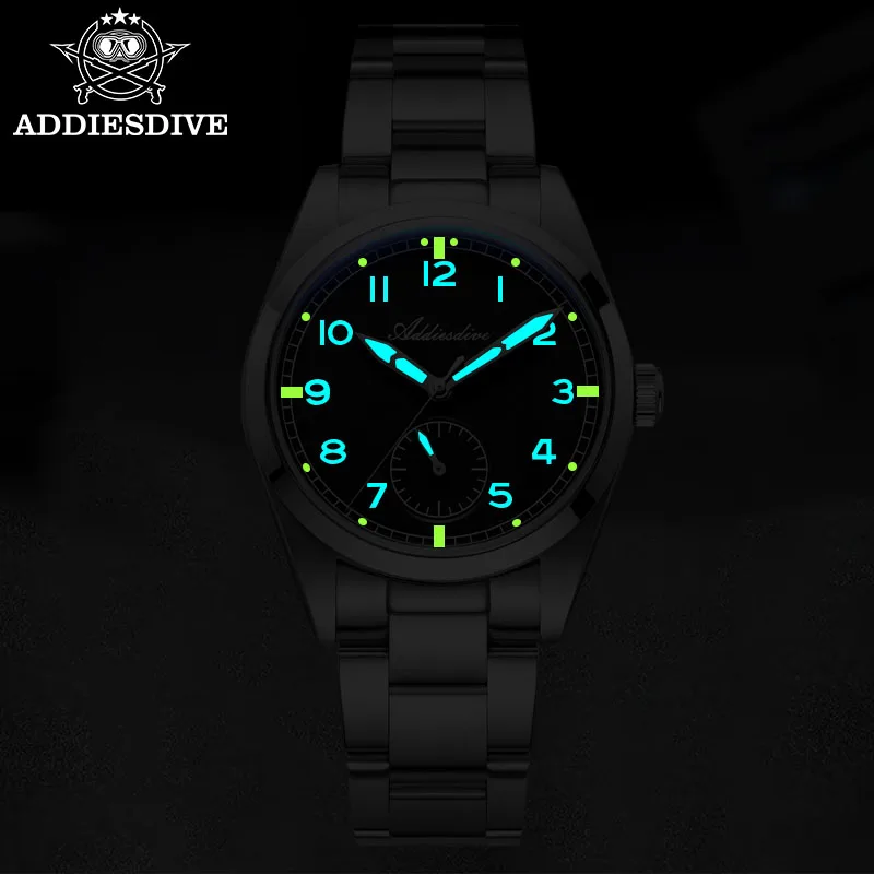 ADDIESDIVE Top Brand AD2099 Acciaio inossidabile di lusso da uomo BGW9 Luminoso 100m Impermeabile 36MM Reloj Hombre VH60 Orologi al quarzo