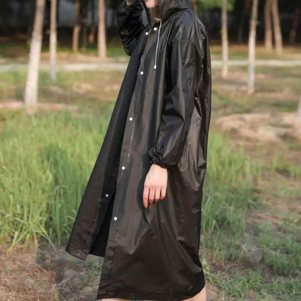 Fashion Hoodie Raincoat Thicken Long Raincoat Foldable Men Women Rainy Day Outdoor Hoodie Rain Coat Waterproof