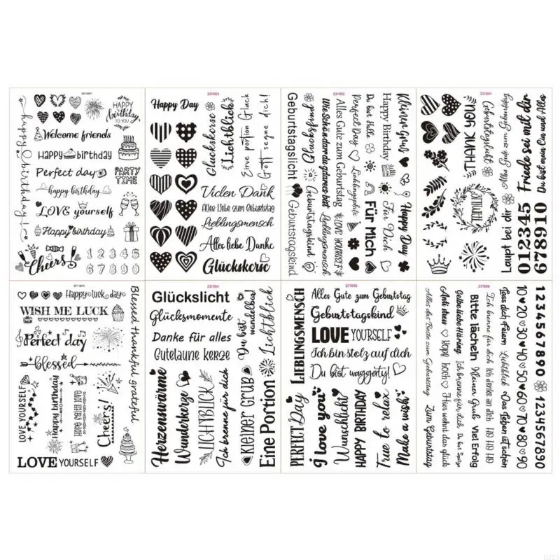 K92A Creative Water Transfer Decals for Birthday Rub On Transfer Stickers