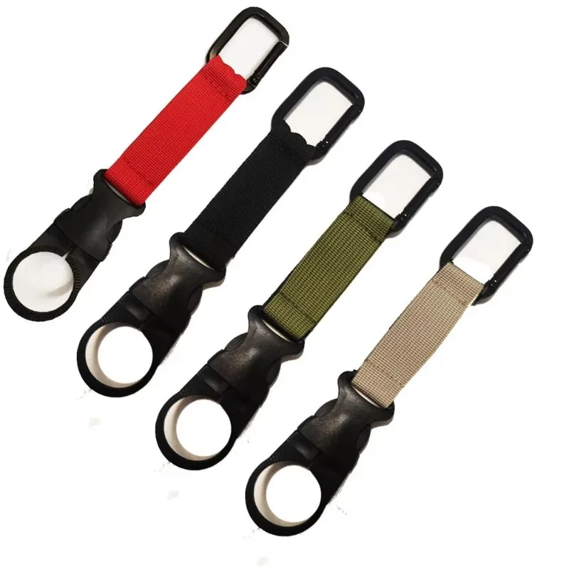 1Pc Camping Webbing Buckle Hook Water Bottle Holder Clip Outdoor Military Nylon Climb Carabiner Belt Backpack Hanger