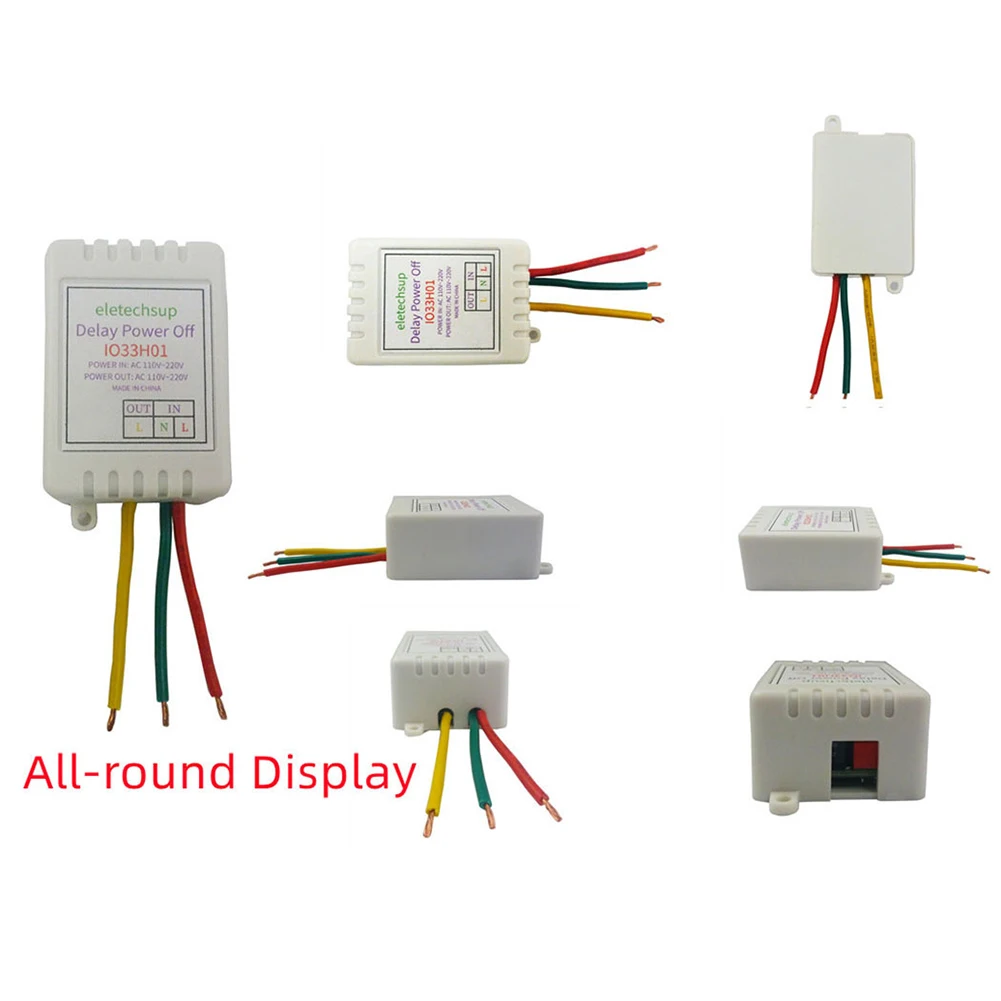 57 35 20mm AC Relay Controller LED Indicator Delay Relay Adjustable Delay Time Options Flame Retardant Material