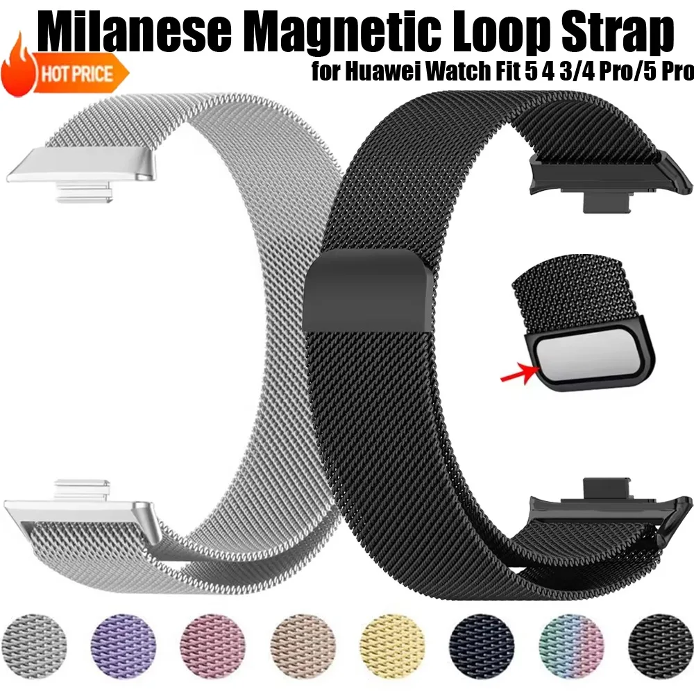 Milanese Magnetisches Schlaufenarmband für Huawei Watch Fit 5 4 3/4 Pro/5 Pro Edelstahl Komfortables Armband Huawei Watch Fit 5 4 3