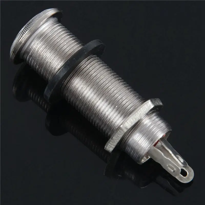 ABLB-10X Electric Guitar Jack Chrome Threaded Cylinder Output Input Jack Plug Sockets 1/4 Inch For Electric Guitar