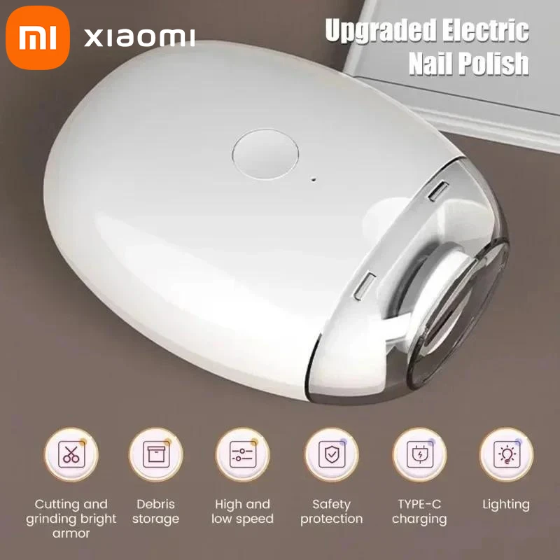 Xiaomi Youpin 2 IN 1 Electric Nail Clipper Cutter with LED Light Automatic Nail Grinder Trimmer  Mini Manicure Tools Nail Care