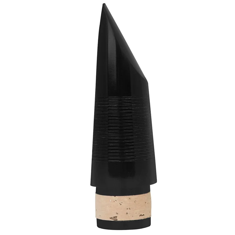 AEF5-4 Piece Clarinet Mouthpiece Set Threaded Metal Clip ABS Cork Mouthpiece Hat Reed Clarinet Mouthpiece Easy Install