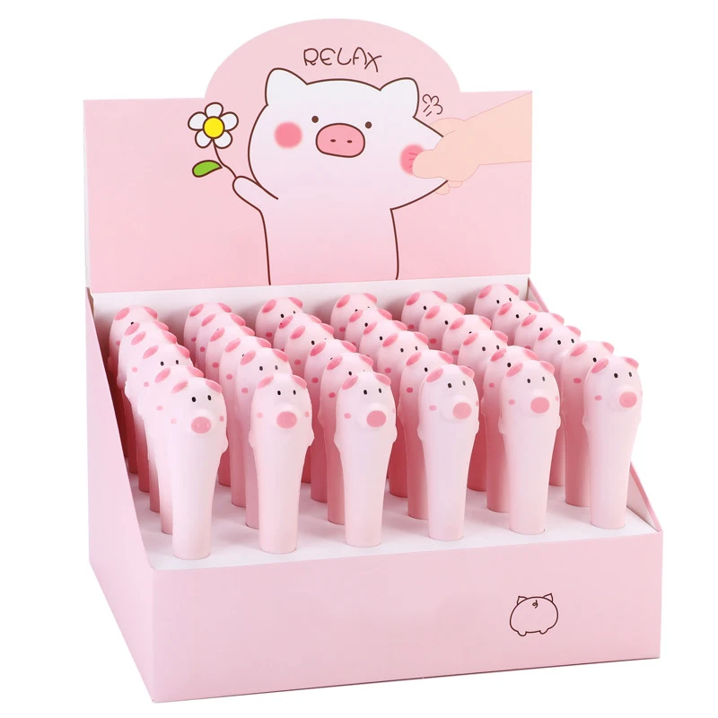 Leuke Druk Relief Gel Pennen Kawaii Zachte Spons Roze Varken Neutrale Pen Voor School Handtekening Pen Koreaanse Briefpapier Kantoorbenodigdheden