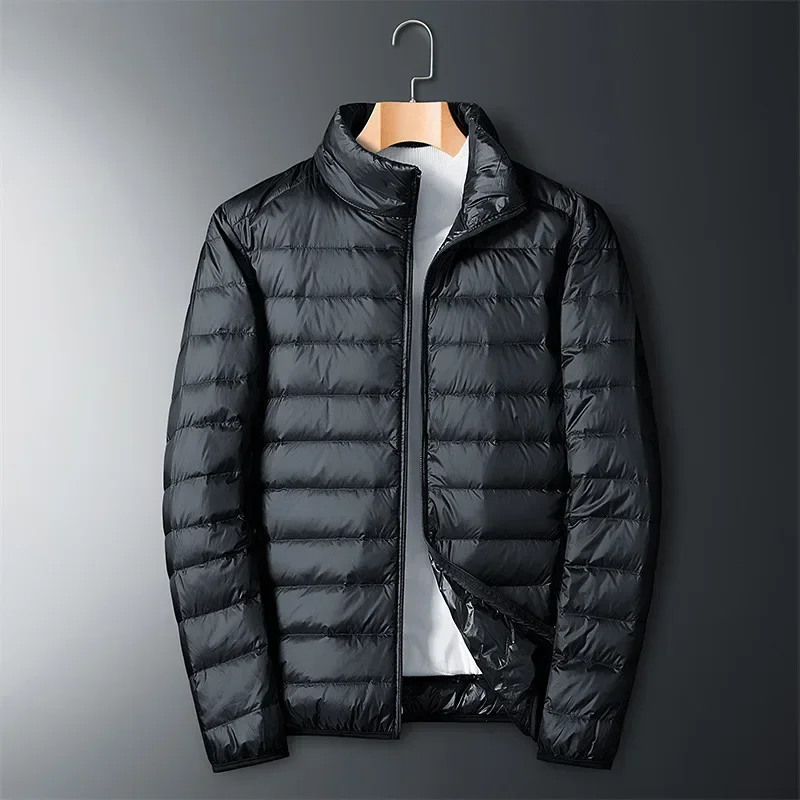 

Autumn and Winter New Korean Casual Trend Men's Warm Solid Color Standing Collar Down Jacket