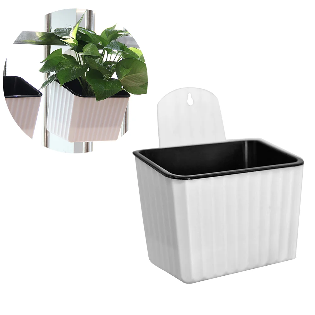 

Planter Pot Wall Mounted Plants Holder Hydroponics Hanging Flower White Long Time Water Storage