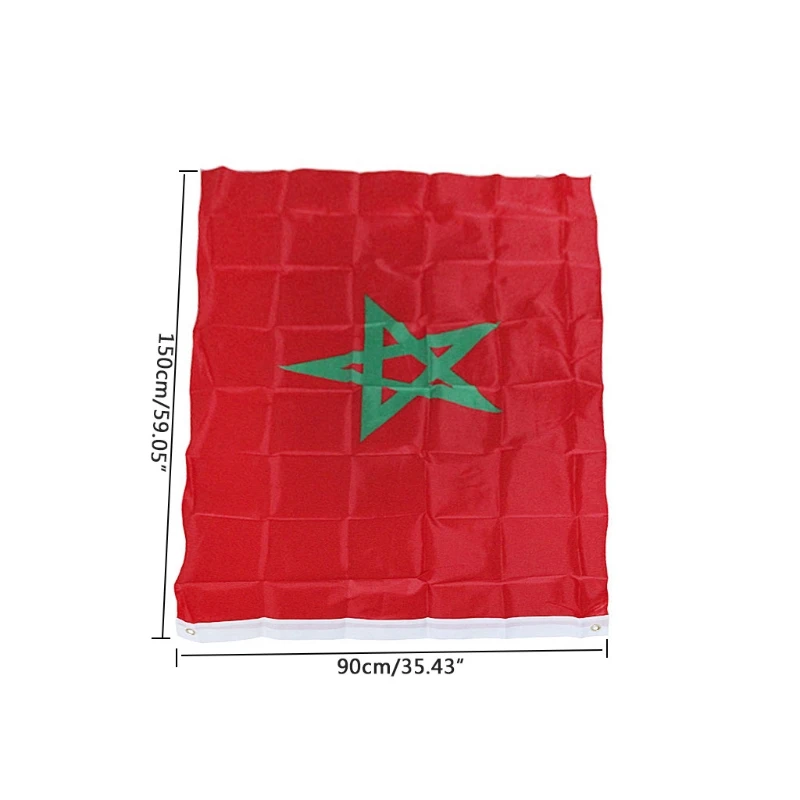 Bandera Marruecos Jardín Poliéster Bandera Marruecos Banderas Nacionales para Desfiles Deporte 90x150cm Artículos para Uso