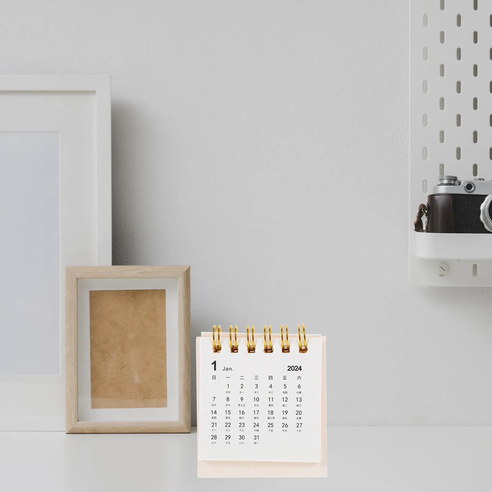 Small Desk Calendar 2024 Paper Desktop Table Calendar Decorative Office Accessory Standing Monthly Planner for Daily Planning
