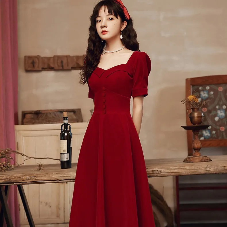 Rotes Abendkleid für Hochzeit, Dr. Ort Sve, schmale Passform, Baumwolle, Sommer, Hochzeit, Verlobung, Damen, Dr. KTV, formelle Kleidung