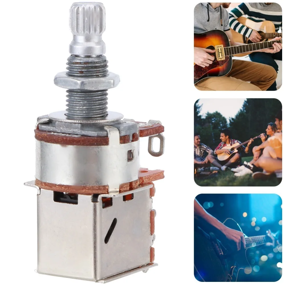 2pcs A500K Value Guitar Potentiometer​ ​Push-Pull Function​ ​18mm Shaft Length ​Push Pull Pot​ ​Audio Taper​