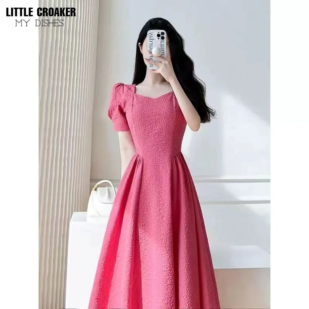 Youthful Prom Dress Vestido De 15 Mas Vendido Simple Puff Sleeve Hot Pink Cocktail Dress for Women