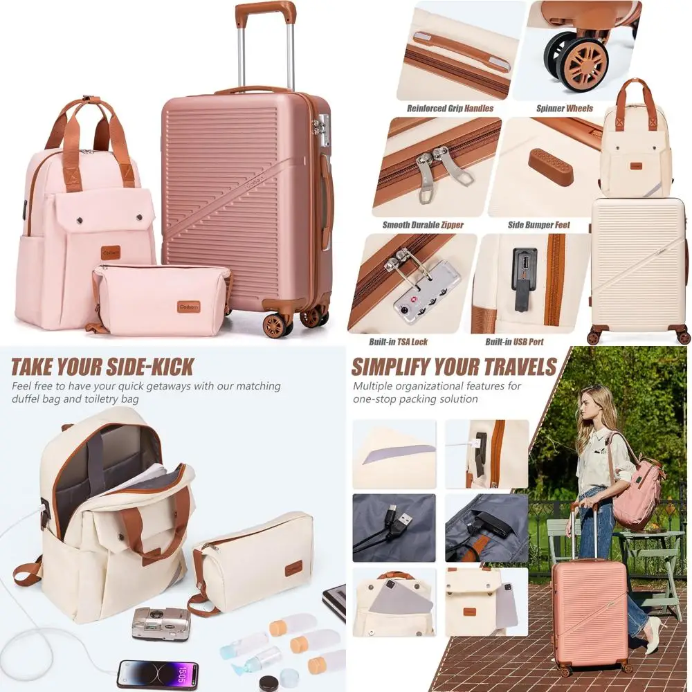 حقيبة حمل ABS خفيفة الوزن مقاس 22 × 14 × 9، حقيبة سفر مقاس 20 بوصة معتمدة من شركة الطيران مع عجلات، حقيبة سفر للتعبئة الفعالة #1