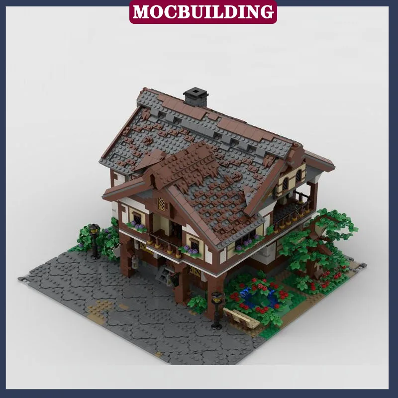 MOC 도시 건축 스트리트 뷰 은행 모델 빌딩 블록 조립 컬렉션 시리즈 장난감 선물