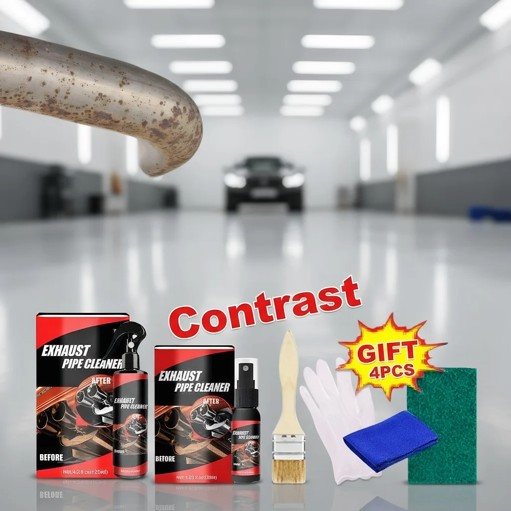 

​​120ml Car/Motorcycle Exhaust Pipe Cleaner - Rust Remover with Gloves & Brush Tool Set​​
