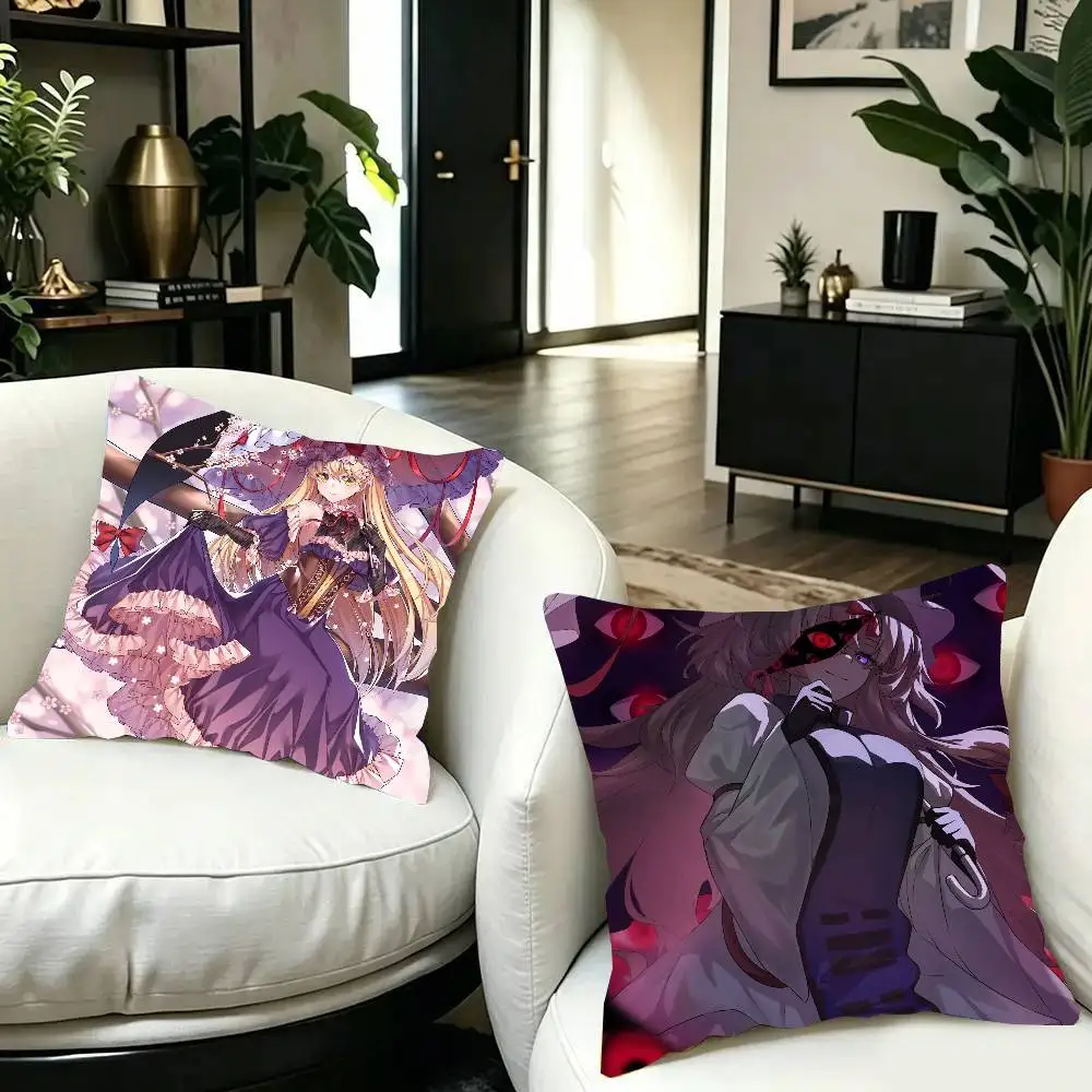 Yukari Yakumo Anime T-Touhou Project Pillow Case Fashion Square Pillowcase Bedroom Sofa Room Ins Decoration Leisure