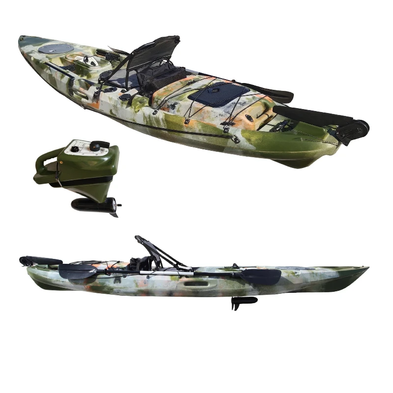 

3.9 meters single plastic kayak electric motor kayak fishing boat