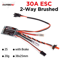 30A Brushed ESC Mini 2S Electric Speed Controller BEC 5V 3A with Brake for RC Car Model Boat 280 290 370 380 390 Brushed Motor