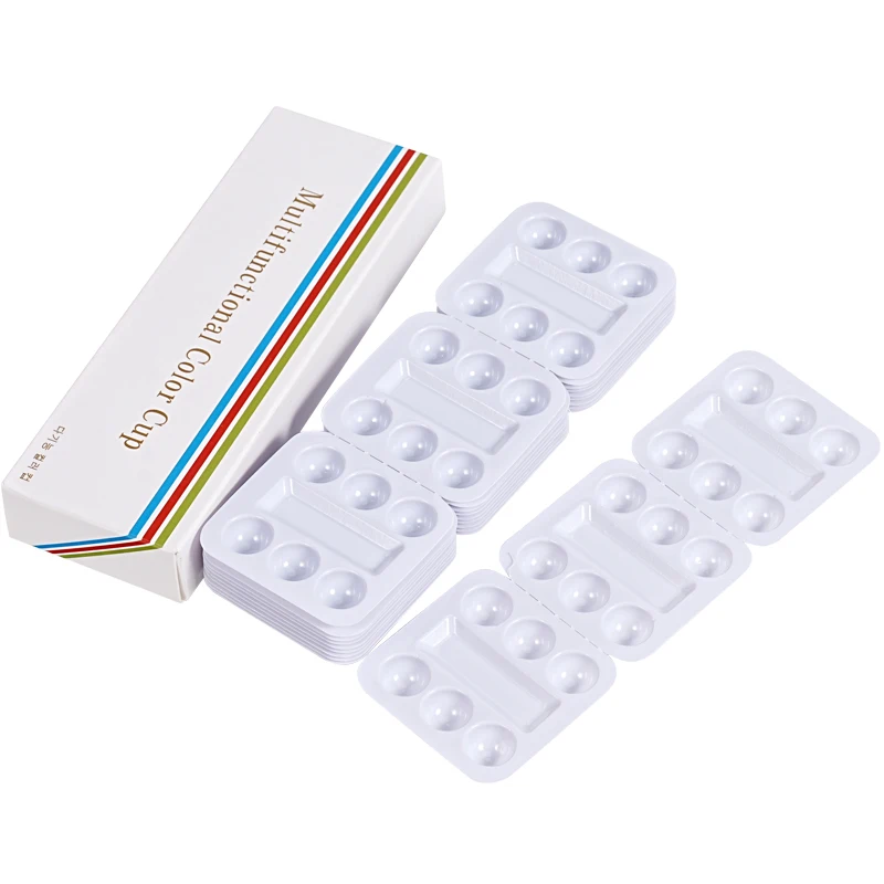 30pcs Disposable Dental Mixing Wells 6 Slots Bondable Resin Composite Adhesive Mixing Plastic Palette Dental Lab Materials