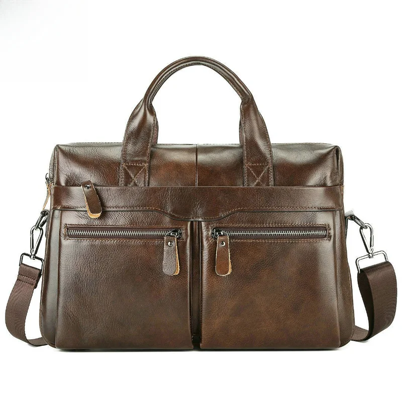 New leather men's laptop bag - business briefcase - men's top-grain cowhide men's handbag