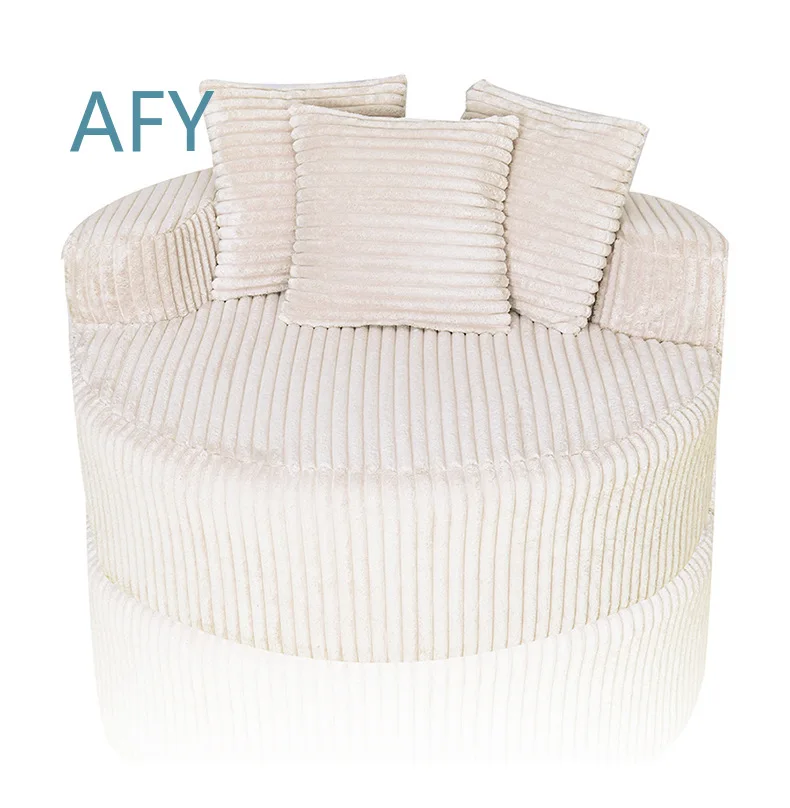 Single Lazy Circular Compression Sofa for Nordic Living Room for Small Space for Home Furniture for Comfortable Fabric