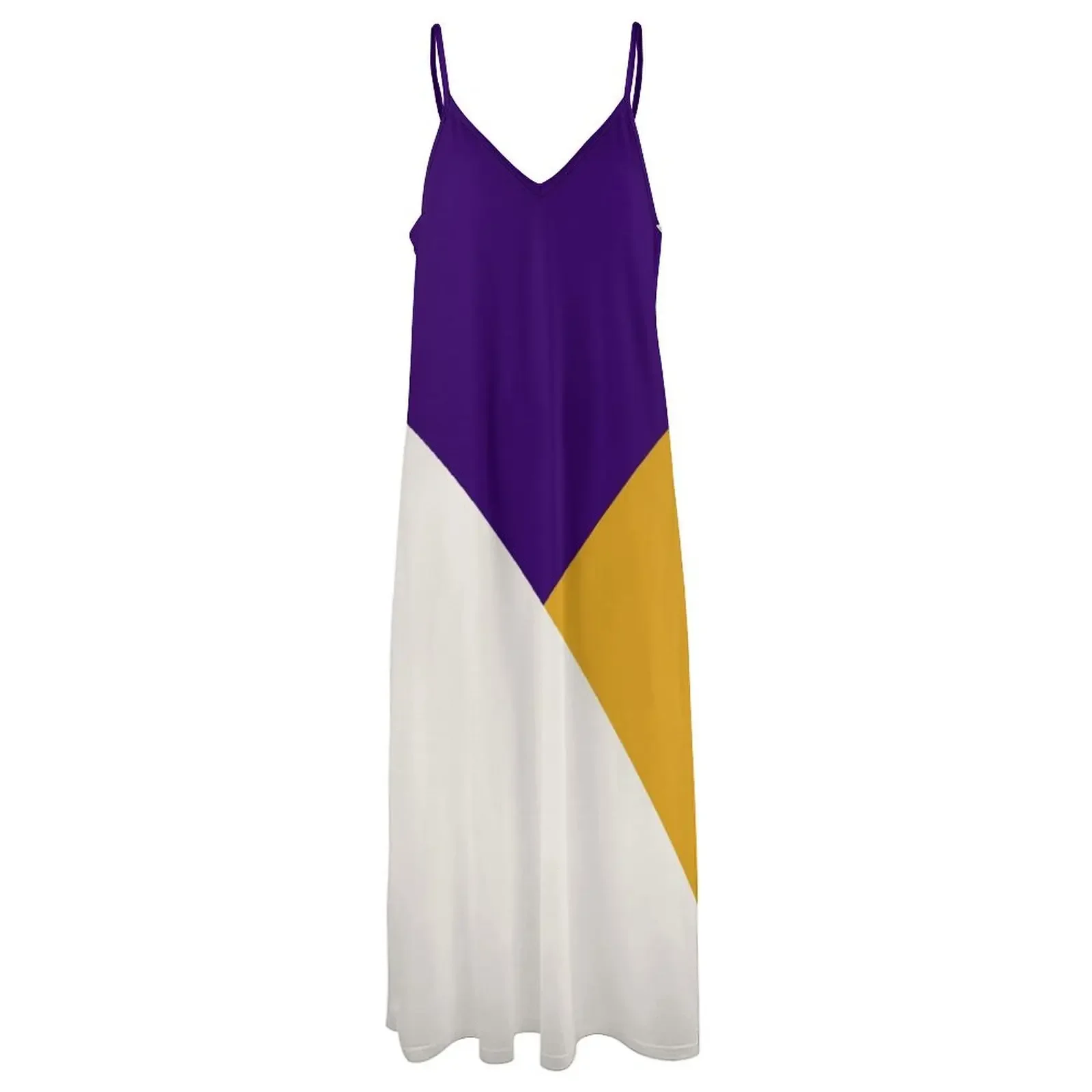 Tricolor geometria roxo amarelo sem mangas vestido de verão vestidos senhoras 2024 vestido de noite vestidos femininos para baile