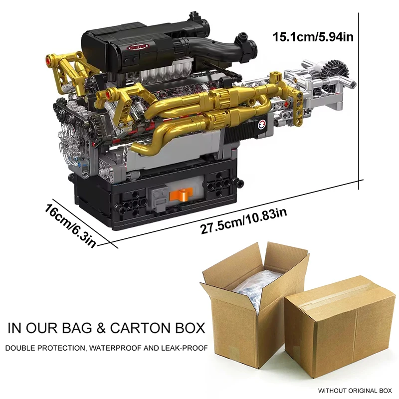 قالب الملك 10224 سيارة فنية وظيفية لتقوم بها بنفسك لعبة بمحركات V12 محرك بنة الجمعية V12 محرك الطوب طفل هدية الكريسماس