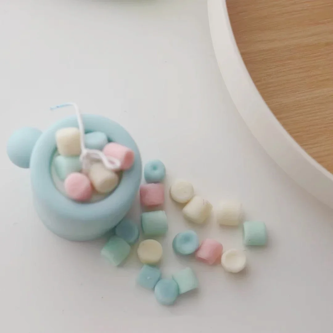 Molde de silicona de malvavisco de simulación, fabricación de velas DIY, molde de silicona para pastel de Fondant