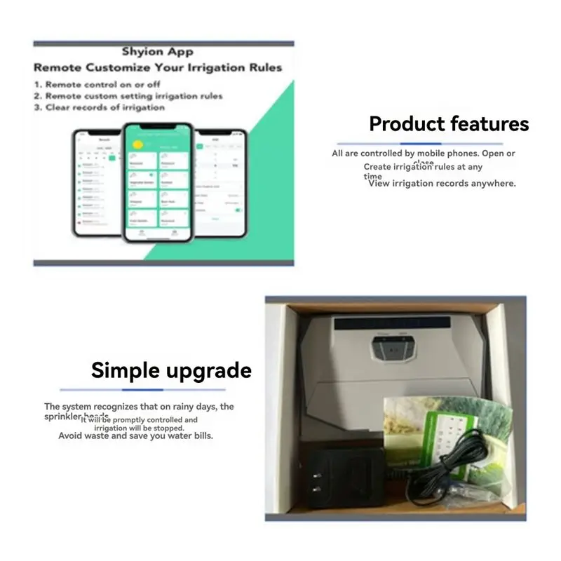 Smart Irrigation Remote 8-Zone Wi-Fi Wireless Sprinkler Controller Customize Rules By Phone US Plug