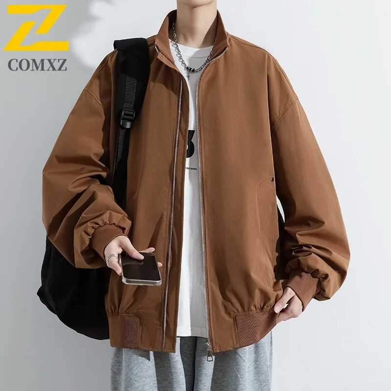 

​Men Outdoor Sport Jacket American Style Letter Pearl Windproof Waterproof Casual Coat Embroidered Design Fashion Streetwear​