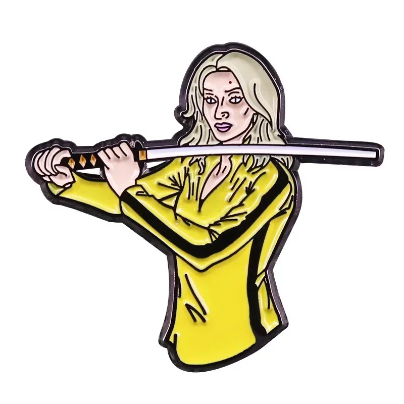 

High Quality Famous American Director Quentin Tarantino Movie Enamel Pin 90s Movie Fans Lapel Metal Women Brooch Gift Wholesale