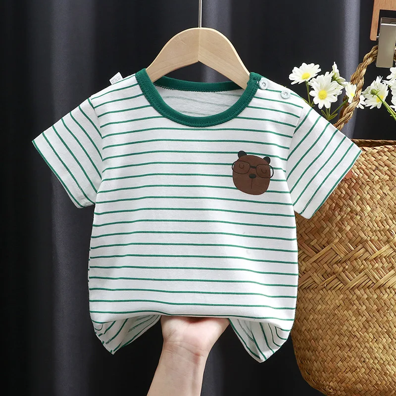 Baby Summer T-shirts Kids Toddler Children's Clothing Cartoon Print Cotton Tee Tops Boys and Girls Clothes