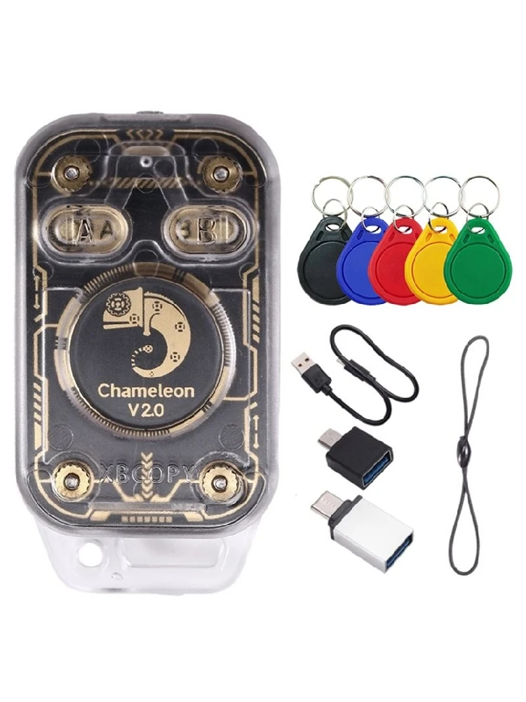 DIGIT-Chameleon Ultra V2.0 Lecteur de puce RFID intelligent Émulateur + 5XUID Porte-clés Duplicateur NFC 125K 13.56Mhz Décodage de carte Fonctionnel