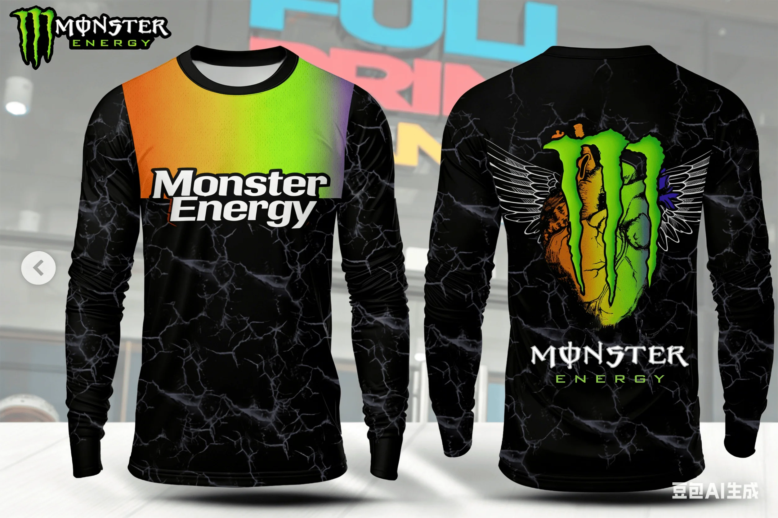 

Футболка с длинным рукавом Monster Energy Wind Motorcycle, механический дизайн, гоночный клетчатый узор, модный топ, уникальный 3D-принт