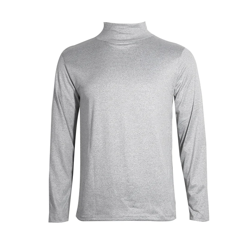 Men\'s Solid Color Turtleneck T-Shirt Spring Casual Long Sleeve Basic Bottoming Shirt Fashion Solid Color Slim-Fit Tops Plus Size