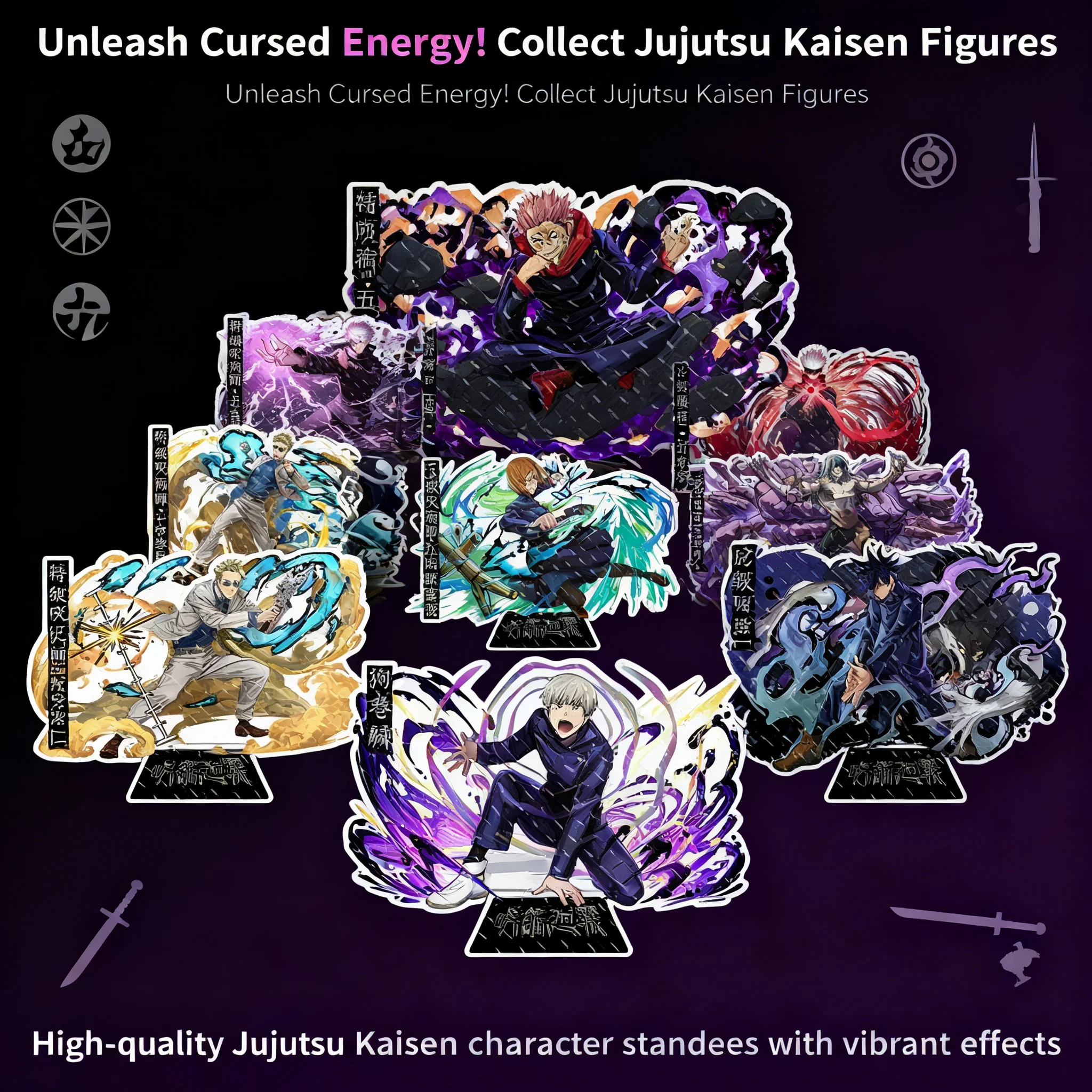 

Anime Jujutsu Kaisen Acrylic Stand Figure Desktop Character Decor Yuji Itadori Megumi Fushiguro Satoru Gojo Large Acrylic